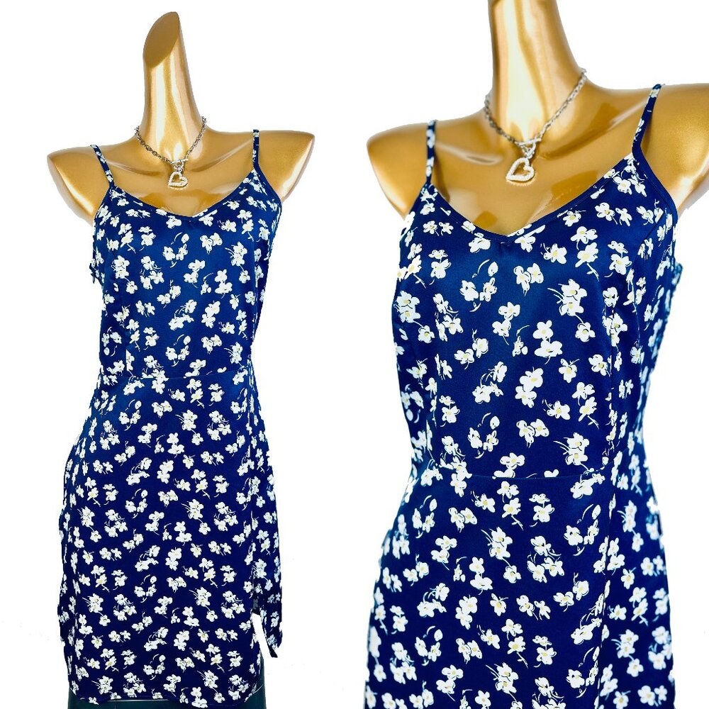 Vintage 90s grunge dress cottagecore floral print mini sundress
